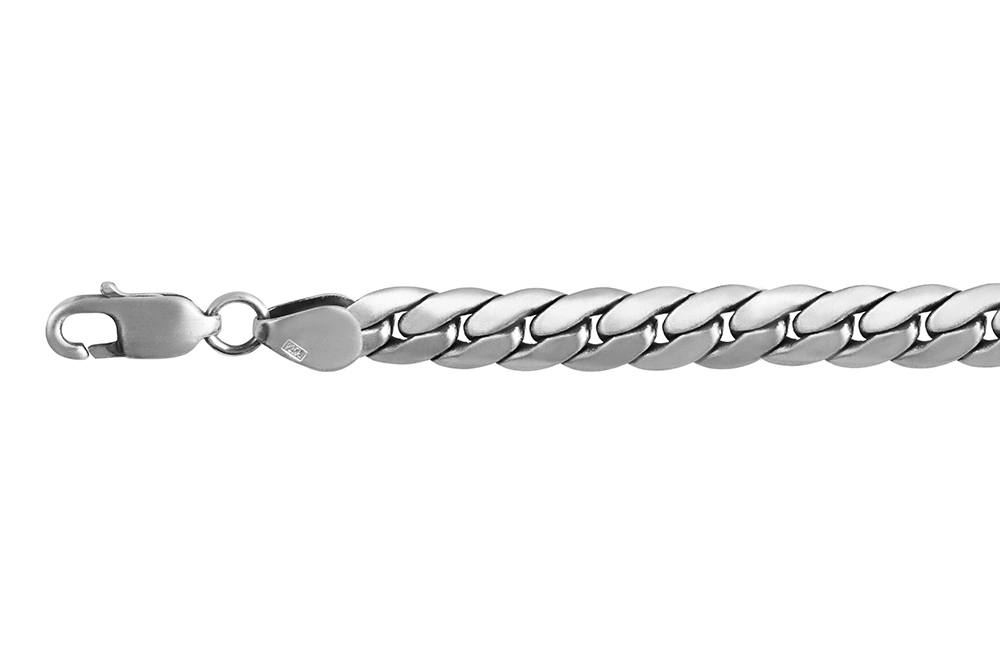 Sterling silver gunmetal men's bracelet