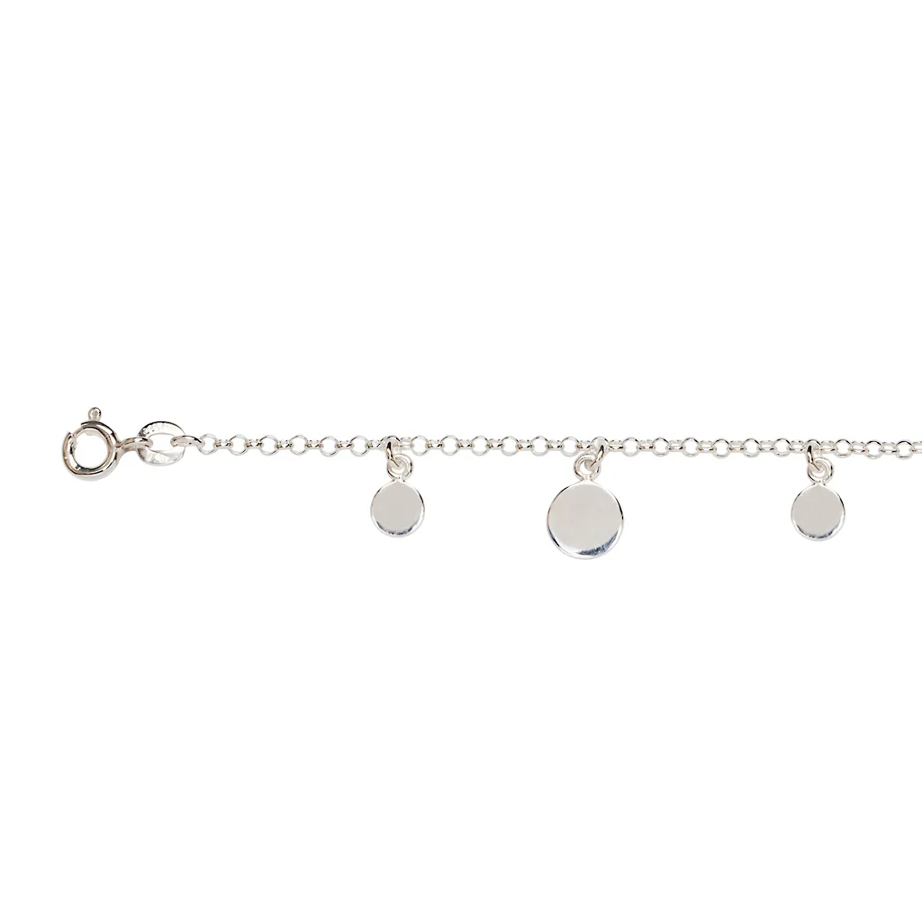 Sterling silver 7mm and 5mm plates bracelet