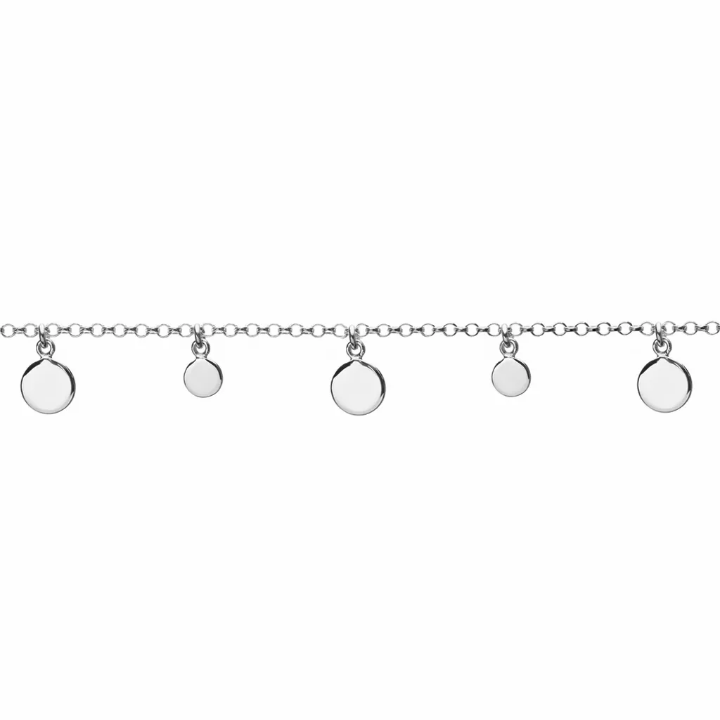 Sterling silver 7mm and 5mm plates bracelet