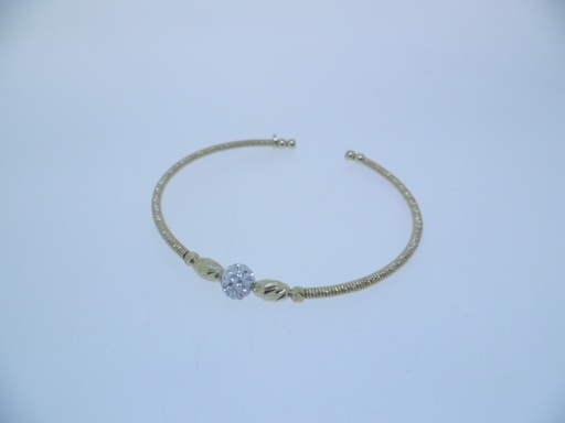 [0450200000DO] Pulsera plata lisa sw crystal (Oro)