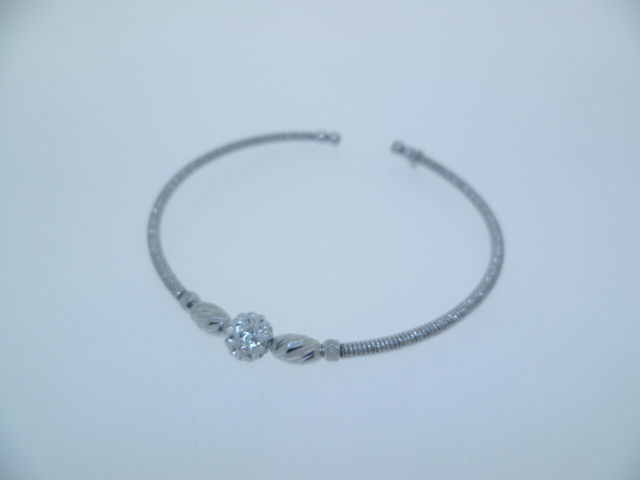 Pulsera plata lisa sw crystal