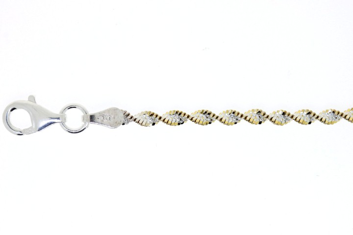 Bracelet twisted 030 silver 92 18cm rutenium plated