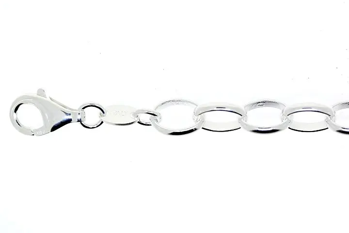 Oval belcher chain brazalet 18cm sterling silver