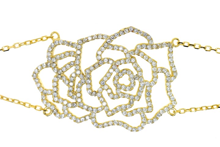 Silver 925 microsetting bracel 18cm rose gold plated