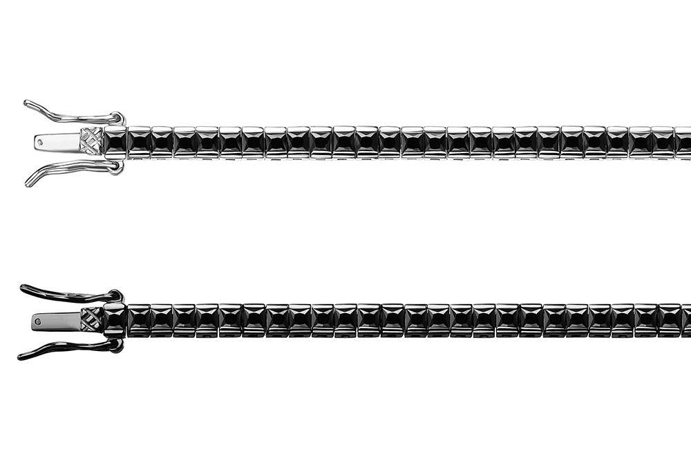 Pulsera plata 925 riviere zirconita cuadrada 2mm