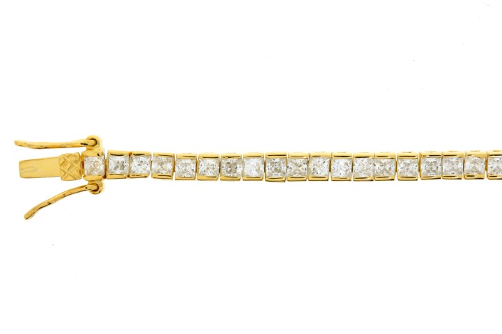 Pulsera plata 925 riviere zirconita cuadrada 2mm