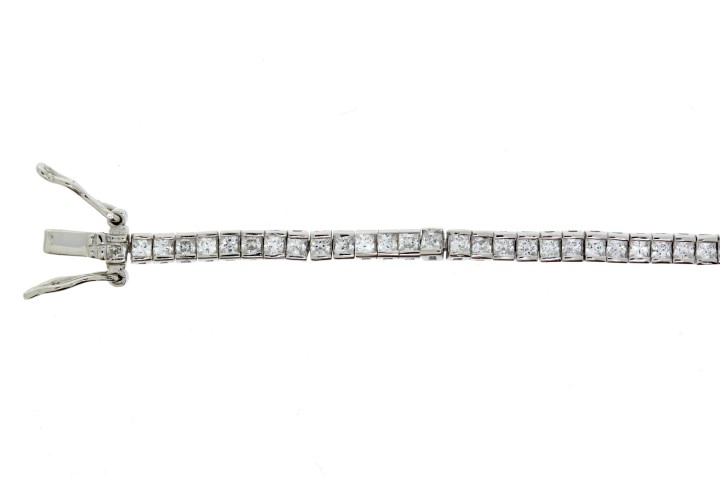 Silver 925 bracelet riviere cz 18cm rose gold plated