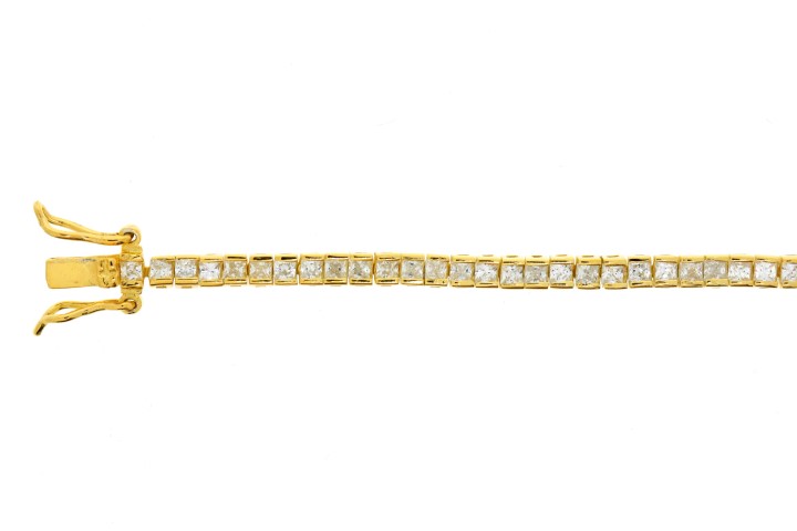 Pulsera plata 925 riviere circonita cuadrada 1.5mm