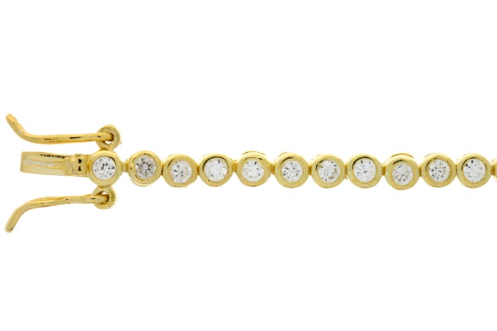 Pulsera plata 925 riviere zirconita redonda 2mm