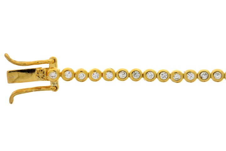 Silver 925 bracelet riviere cz 18cm rhodium