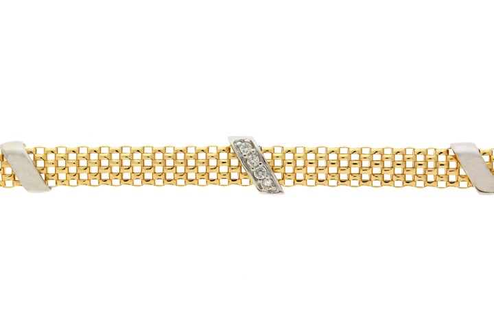 Silver 925 bracelet with cz 19cm rhodium