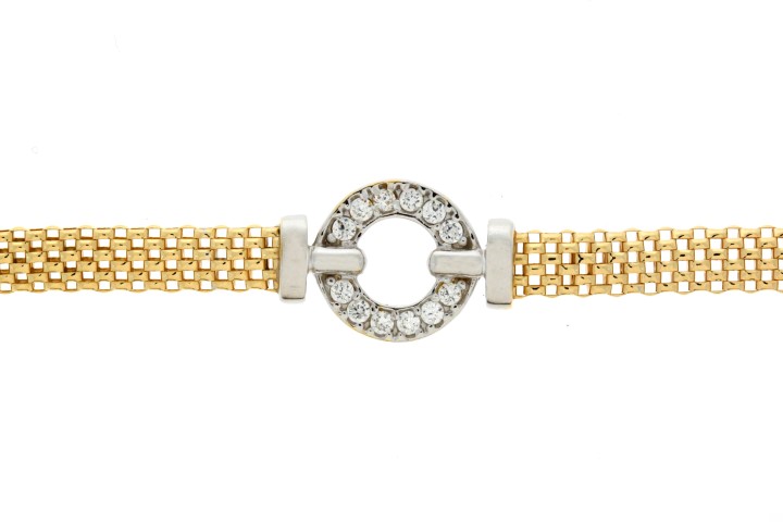 Silver 925 bracelet with cz 19cm rhodium