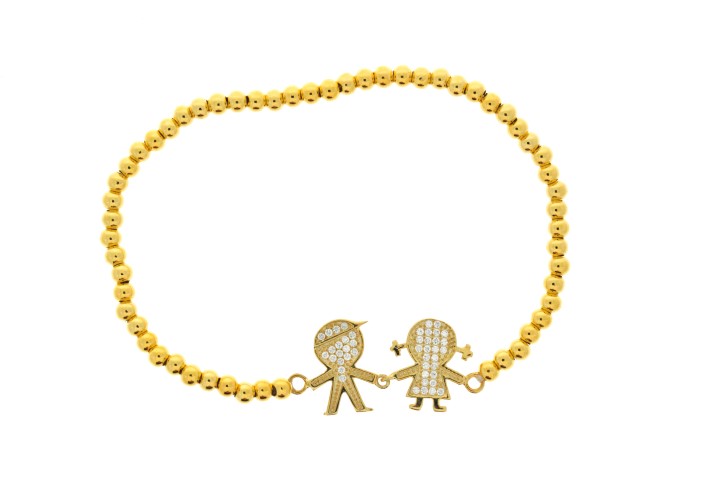 Pulsera plata 925 elastica niña y niño cz
