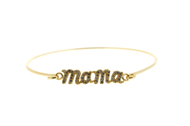 [074790002ZBL] Silver 925 bracelet mama cz (Gold plated)