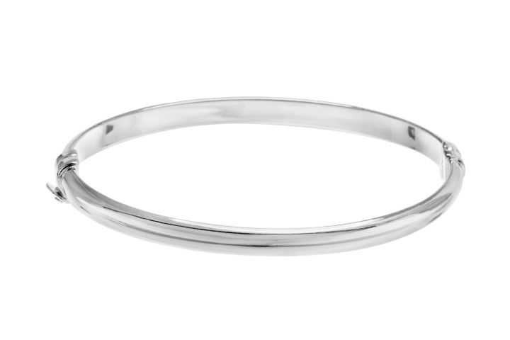 Brazalete esclava plata 925 1/2 caña 5mm c/cierre
