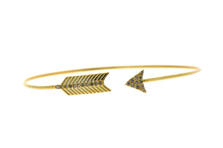 [075650002ZBL] Silver 925 bracelet cz arrow (Gold plated)