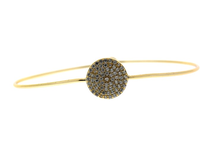 Pulsera brazalete con zirconita circulo