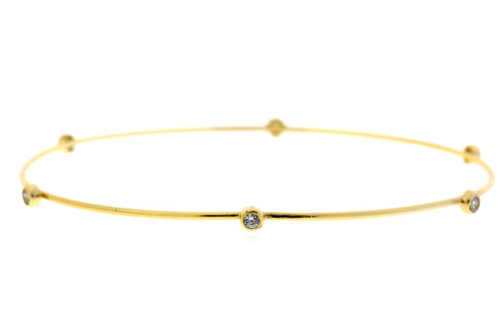 [076100002ZBL] Silver 925 cz bangle (Gold plated)