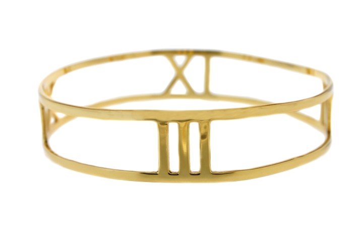 [0781800000DO] Brazalete plata 925 numeros romanos (Oro)