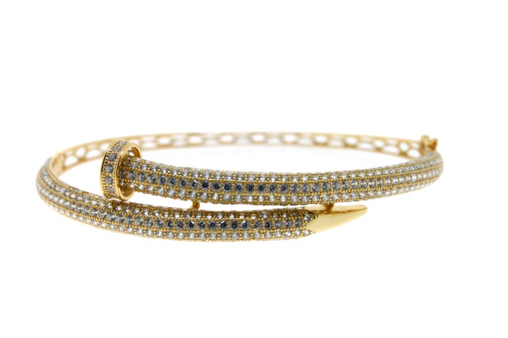 Pulsera brazalete plata 925 zirconita