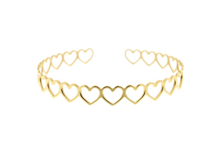 Pulsera plata 925 brazalete rigido corazon