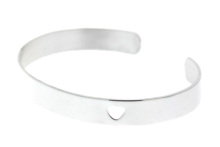 Brazalete plata 925 esclava corazon