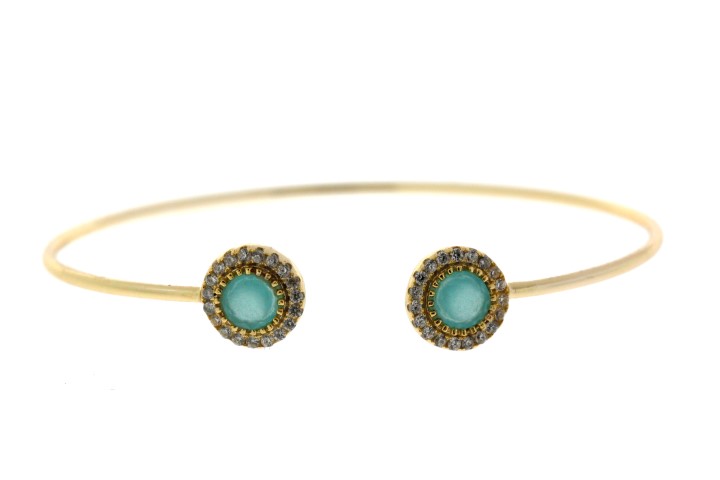 Brazalete plata 925 zirconita abierta
