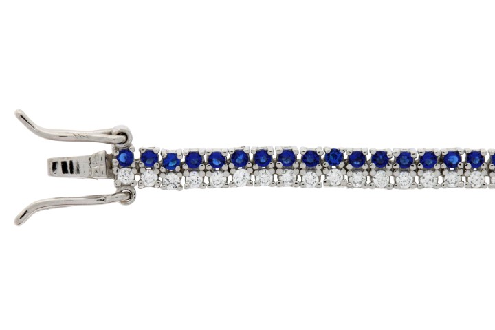 Pulsera plata 925 riviere cz redonda 2lineas 1.5mm