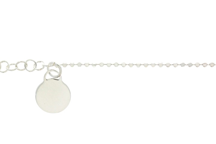 Pulsera plata 925 placa redonda