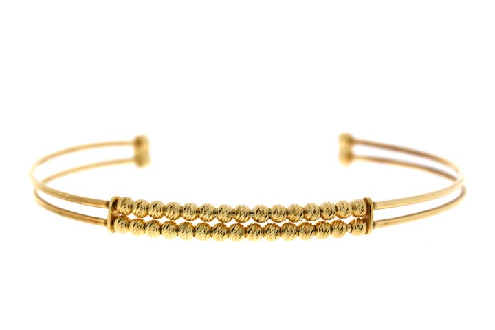 Pulsera plata 925 brazalete rigido bolas