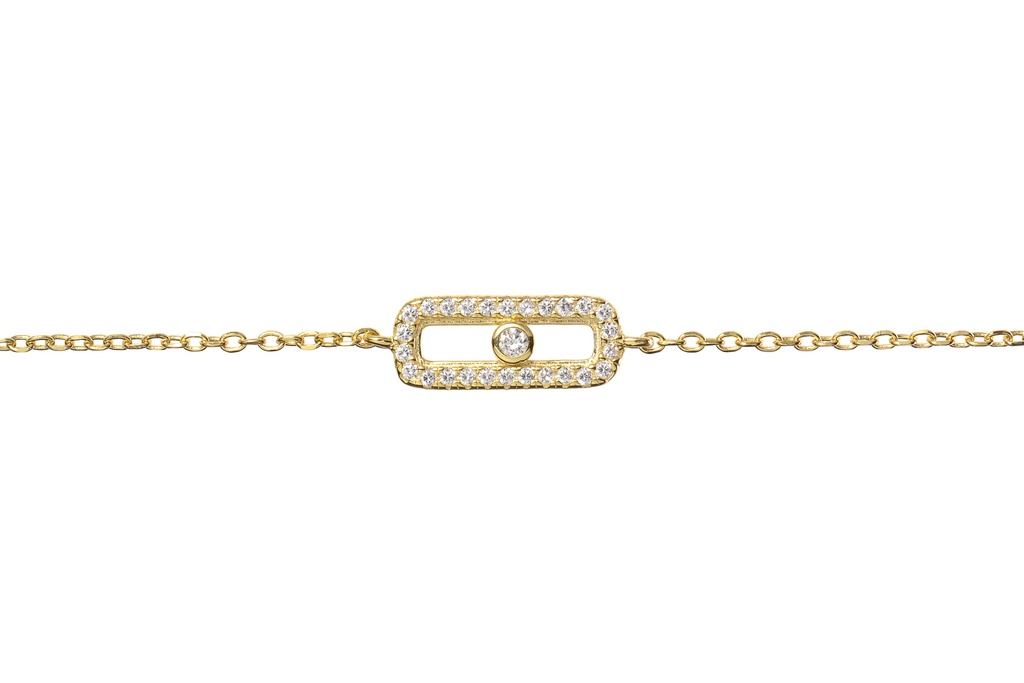 Pulsera plata 925 rectangulo con cz