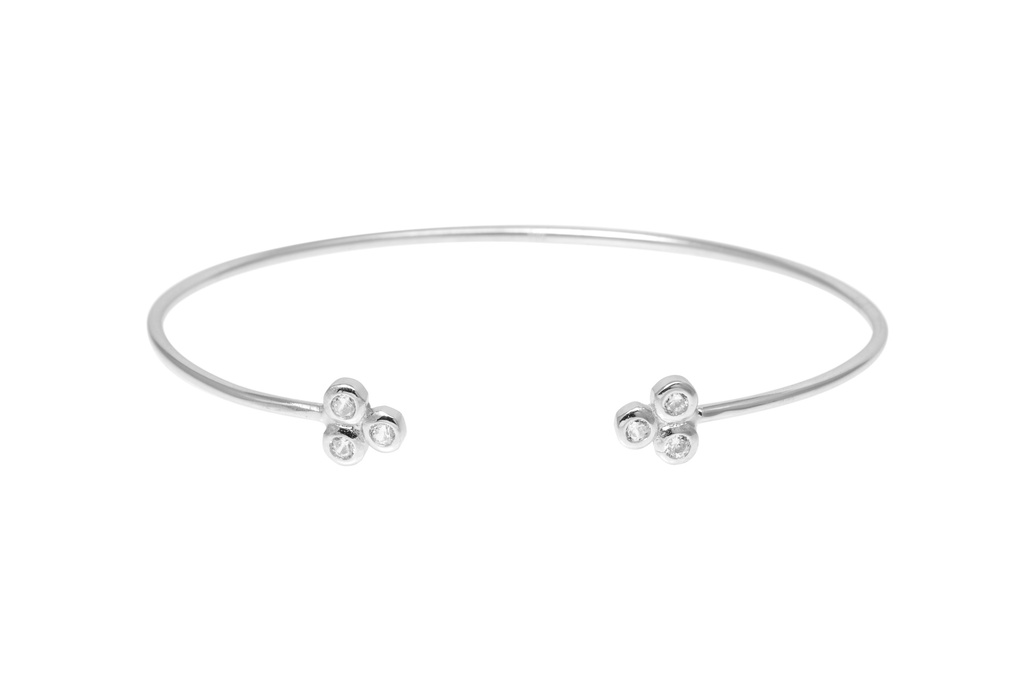 [088090001ZBL] Silver 925 cz bangle (White)