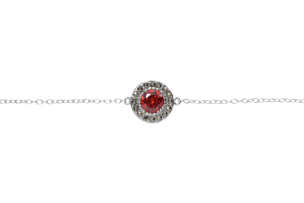 Silver 925 marcasite cz bracel 16+5cm rhodium