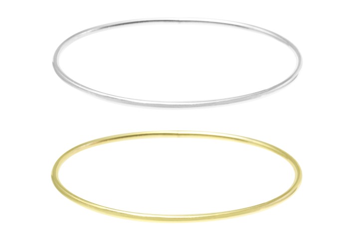 Brazalete plata 925 tubo flex 2mm cierre perno