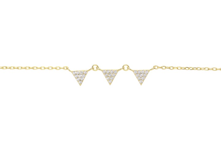 Silver 925 triangle cz bracelet