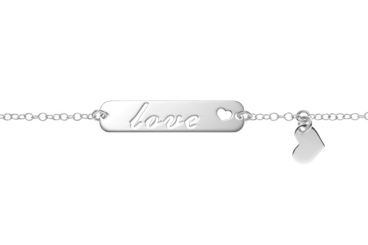Pulsera plata 925 placa love