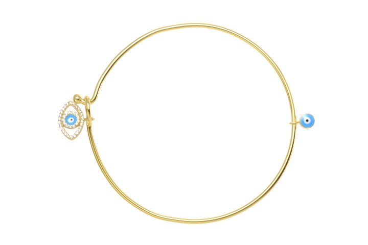 Brazalete plata 925 rigido ojo turco cz
