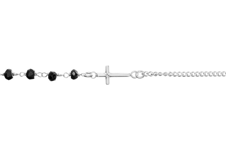 Pulsera rosario de espinela negra