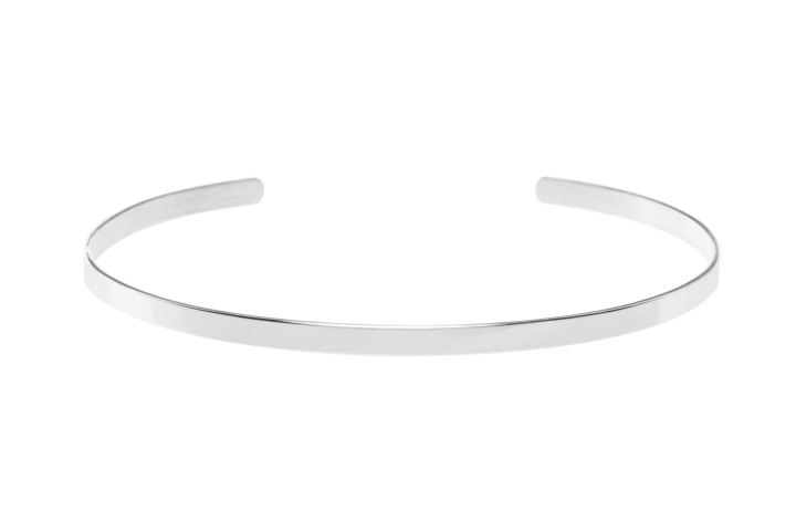 Brazalete plata 925 rigido abierto