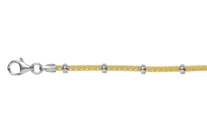 Pulsera plata 925 bicolor con donuts