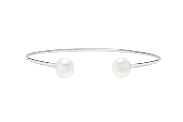 Pulsera brazalete plata 925 perla cultivada