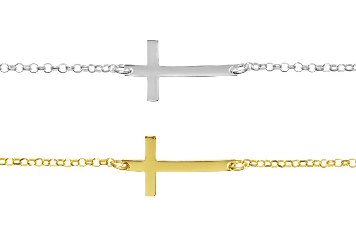 [09128P1600PL] Silver 925 cross bracelet 16+5cm sterling silver (Sterling silver)