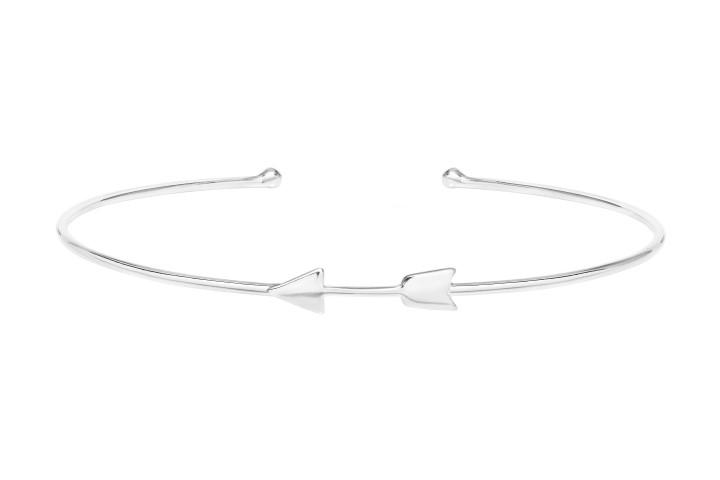 Brazalete plata 925 rigido flecha abierto