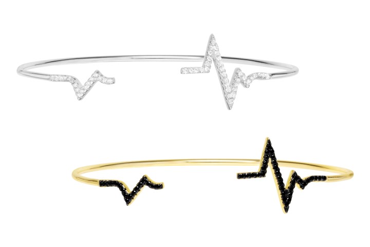 Brazalete plata 925 zirconita rayo abierto