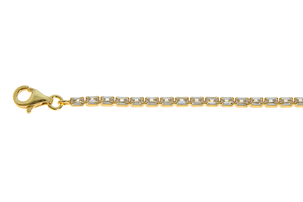 Pulsera plata 925 riviere baguete 1l cz