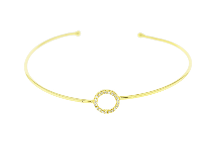 [093670002ZBL] Silver 925 cz bangle (Gold plated)