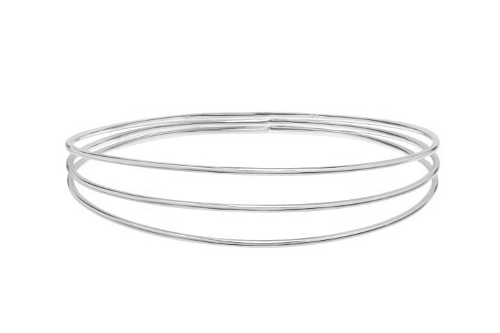 Pulsera brazalete plata 925 cerrada 3 lineas