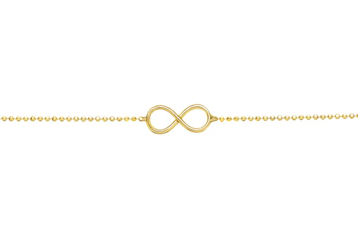 Pulsera plata 925 infinito cadena bola diamantada