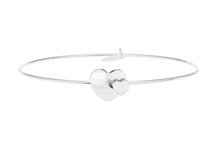 Pulsera brazalete plata 925 cierre corazon