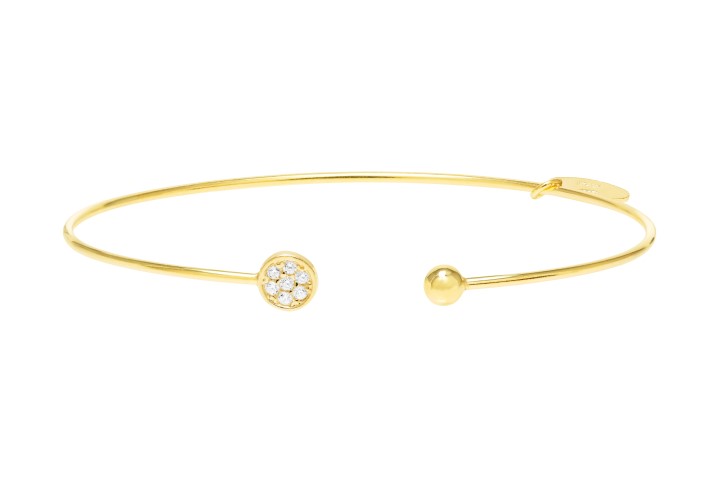 Pulsera brazalete plata 925 abierta circulo cz